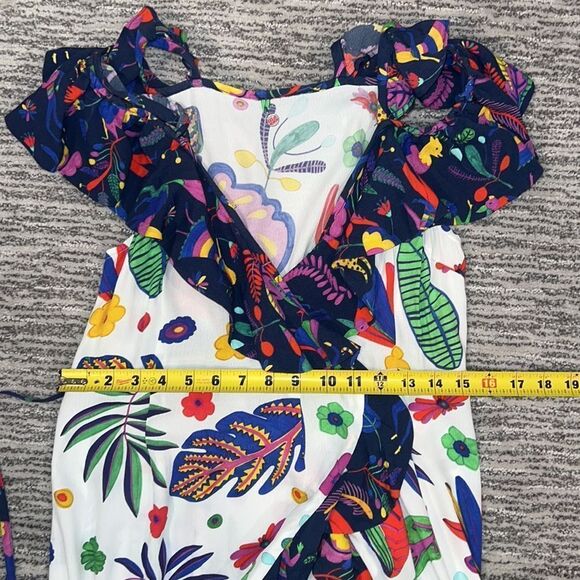 CeliaB Cereza Wrap Dress Tropical Print Small - Picture 11 of 16
